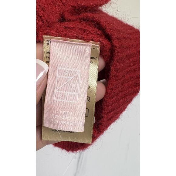 Scotch & Soda Red Wool Mohair Deep V-Neck Sweater Dress Women’s L - Picture 4 of 7